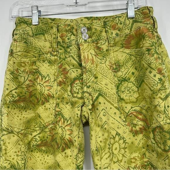 Pilcro The Wanderer Low-Rise Pants in Light Green Patterned Straight Leg Size 25 - Picture 8 of 8
